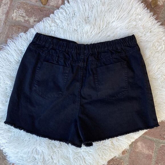 Hayden Los Angeles 100% Cotton Black Frayed Hem Distressed Shorts Women’s 1XL - Picture 6 of 10